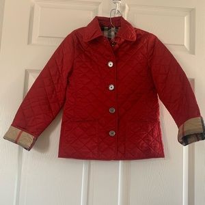 Burberry Kids Quilted Red Jacket